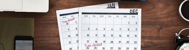 opening hours christmas and new year banner