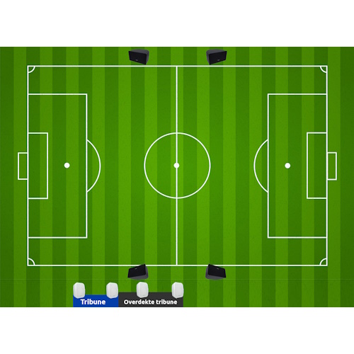 voetbal opstelling luidsprekers