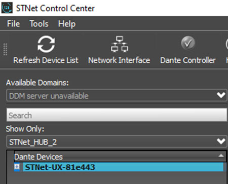 IPD-HUB2 STNet Control Center software